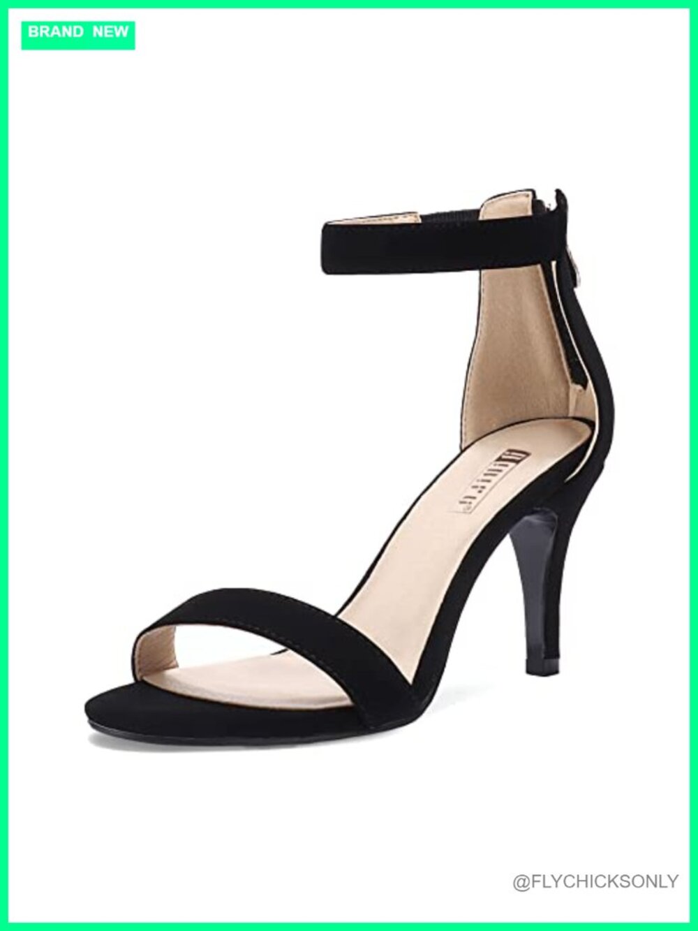 Women's Kitten Heel Sandals 3 Inch Ankle Strap Dressy Heeled Sandals